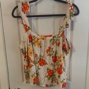 Joie Floral Camisole with Orange and Yellow Accents